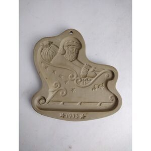 Vintage Brown Bag Cookie Art Santa in Sleigh 1993 Hill Design Cookie Mold EUC